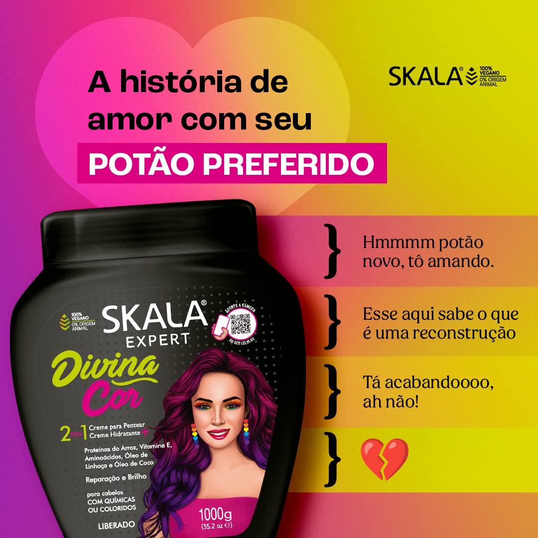 Skala expert divina cor 2em1 1000g- كريم مرطب ومصفف للشعر المصبوغ من سكالا برازيلية