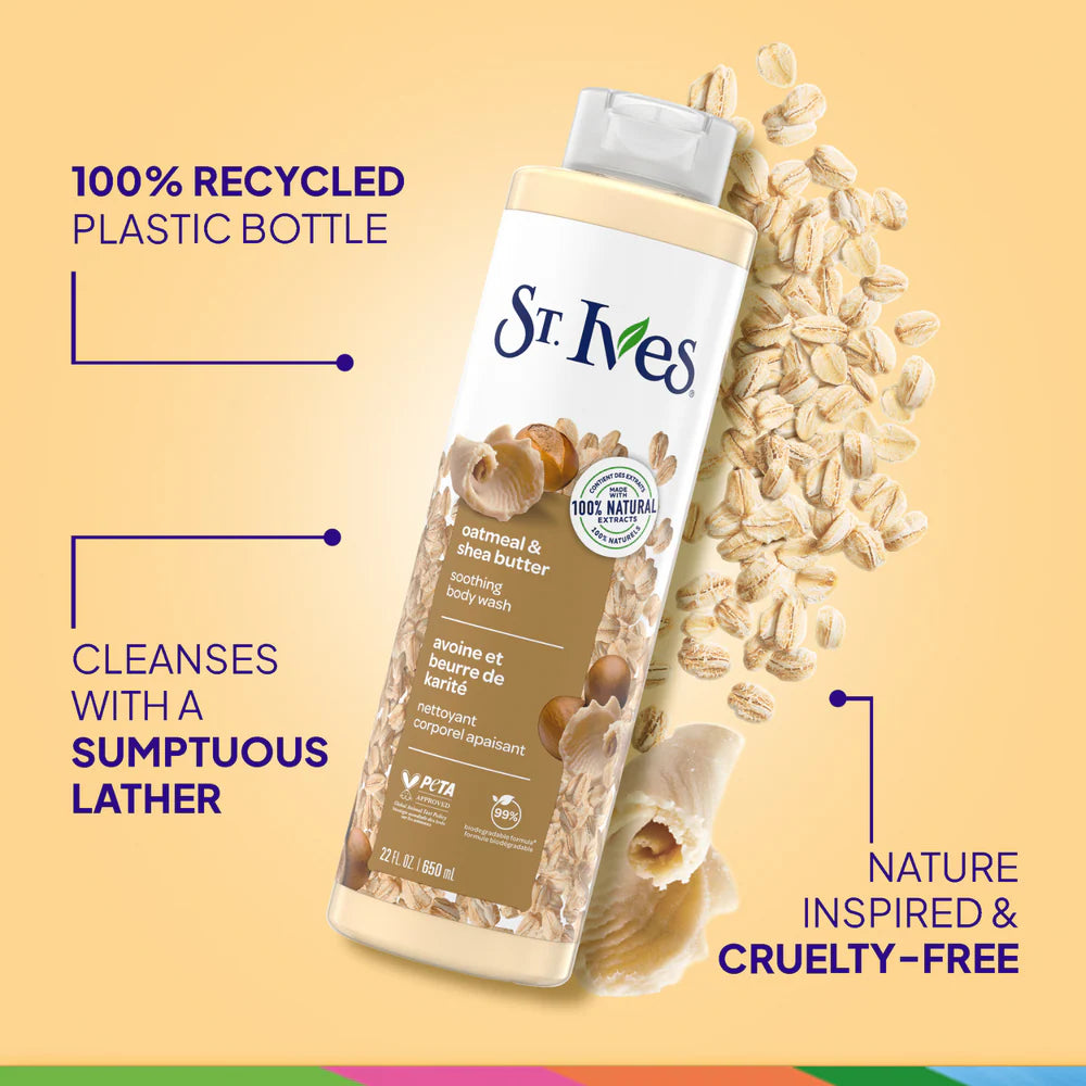 St.Ives SOOTHING BODY WASH
OATMEAL & SHEA BUTTER - غسول الجسم مهدئ بالشوفان وزبدة الشيا