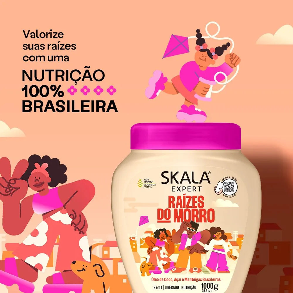 Skala expert raizes do morro 2em1 creme 1000g- كريم مرطب ومصفف الشعر من سكالا برازيلية