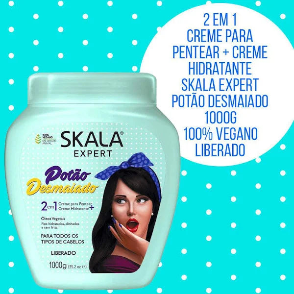 Skala expert potao desmaiad 2em1 creme 1000g- كريم مرطب ومصفف الشعر الجاف وفك تشابك من سكالا برازيلية