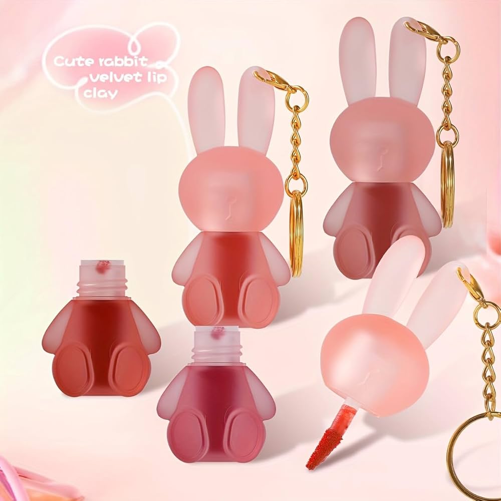 Gege bear Cute rabbit velvet lip mud-أحمر الشفاه أكسسوار