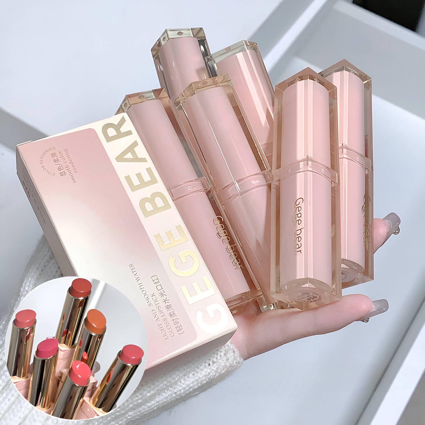 Gege Bear light and smooth water gloss lipstick-أحمر الشفاه ستيك