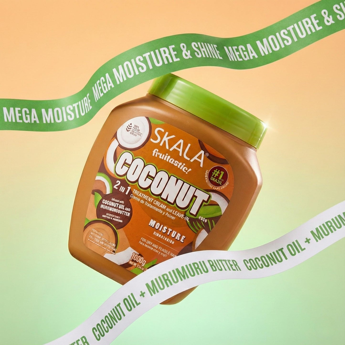 Skala frutastica nutricao poderosa coco 2em1 creme 1000g - كريم مرطب ومصفف الشعر بزيت جوز هند وزبدة الشيا من سكالا برازيلية