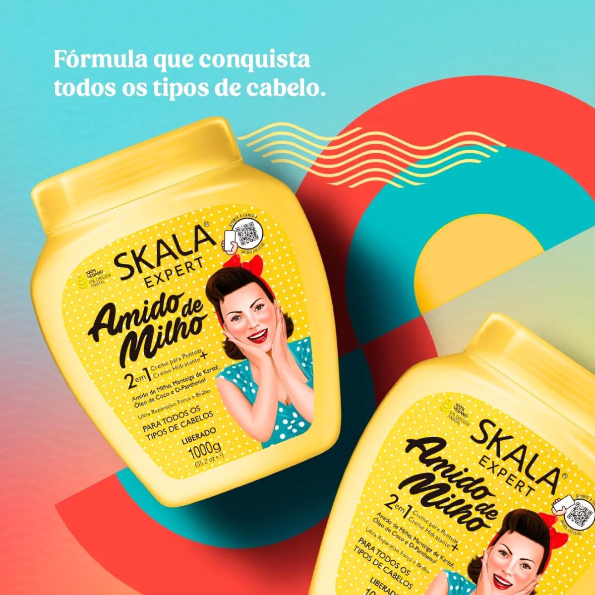 Skala expert amido de miho 2em1 creme 1000g - كريم مرطب ومصفف الشعر من سكالا برازيلية