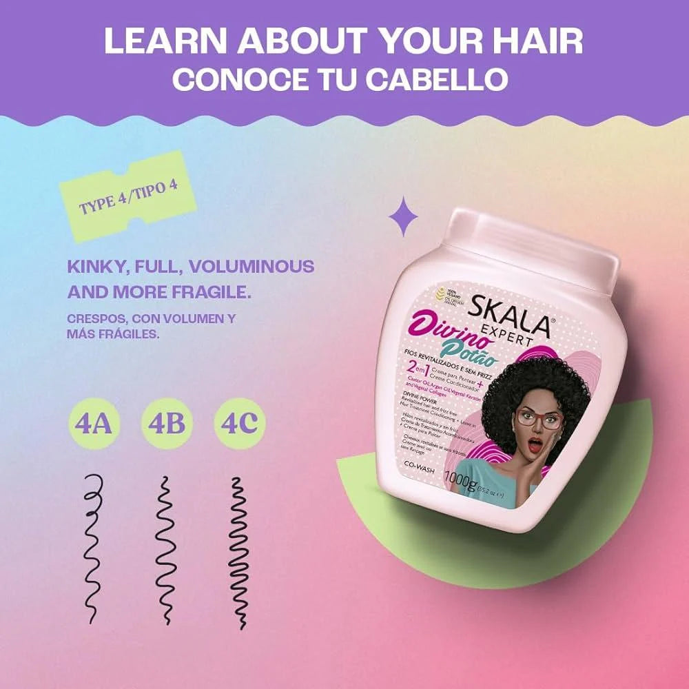 Skala expert divino potao 2em1 creme 1000g - كريم مرطب ومصفف الشعر الكيرلي من سكالا برازيلية