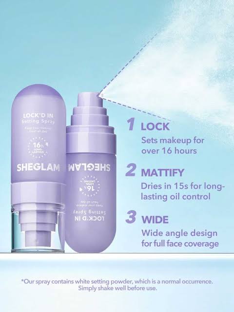 SHEGLAM Lock'd In Setting Spray - بخاخ مثبت مكياج بنفسجي