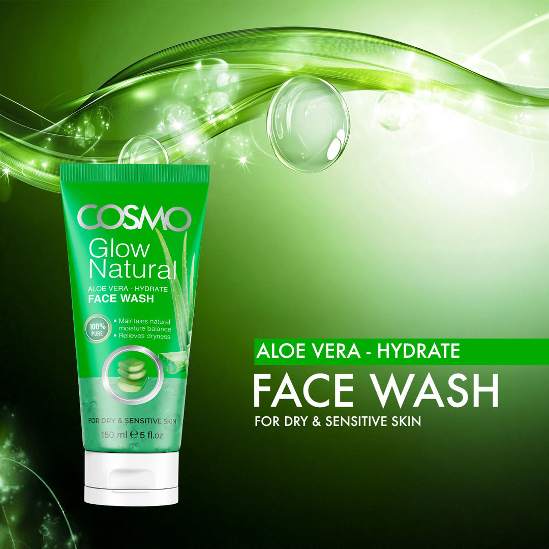 Cosmo Glow Natural Aloe Vera Hydrate Face Wash - غسول الوجه الطبيعي المرطب بخلاصة الصبار