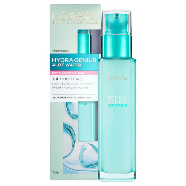 L’oreal paris hydra genius aloe water dry & sensitive skin - مرطب البشرة جافة والحساسة مائي من لوريال باريس
