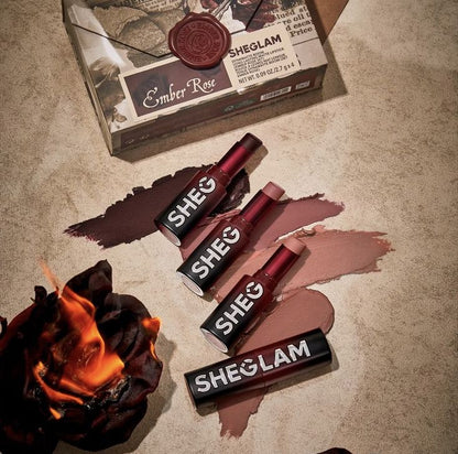Sheglam ember rose long-lasting matte lipstick set - سيت أحمر الشفاه  الرباعي من شيكلام