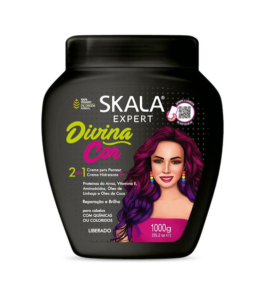 Skala expert divina cor 2em1 1000g- كريم مرطب ومصفف للشعر المصبوغ من سكالا برازيلية