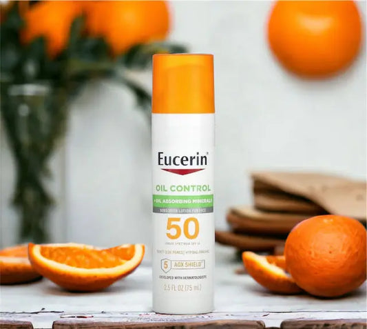 Eucerin Oil control sunscreen minerals 50spf+ واقي الشمس يتحكم بزيوت
