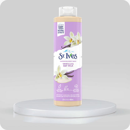 St.ives PAMPERING BODY WASH VANILLA & OAT MILK - غسول الجسم بفانيلا وحليب الشوفان