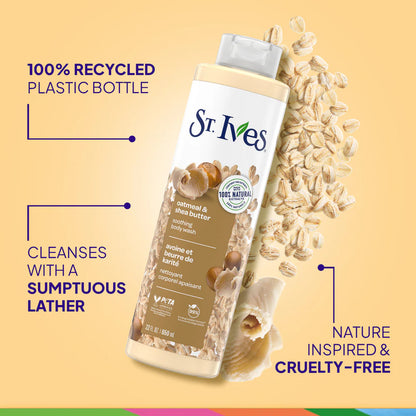 St.Ives SOOTHING BODY WASH
OATMEAL & SHEA BUTTER - غسول الجسم مهدئ بالشوفان وزبدة الشيا