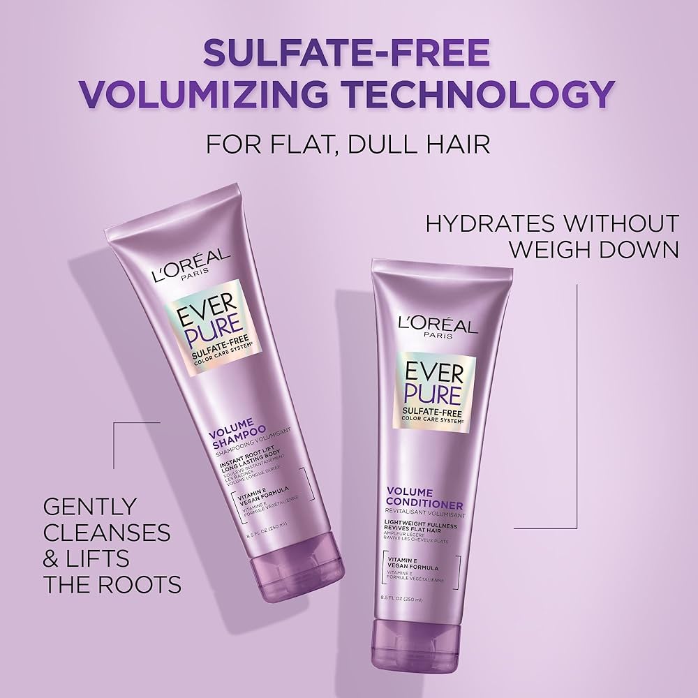 L’oreal ever pure volume shampoo 250ml - شامبو الشعر للكثافة والعناية باللون