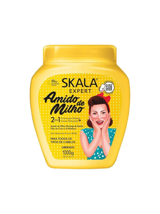 Skala expert amido de miho 2em1 creme 1000g - كريم مرطب ومصفف الشعر من سكالا برازيلية