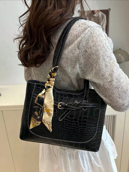 حقيبة كتف نسائية جلد فخمة وعملية