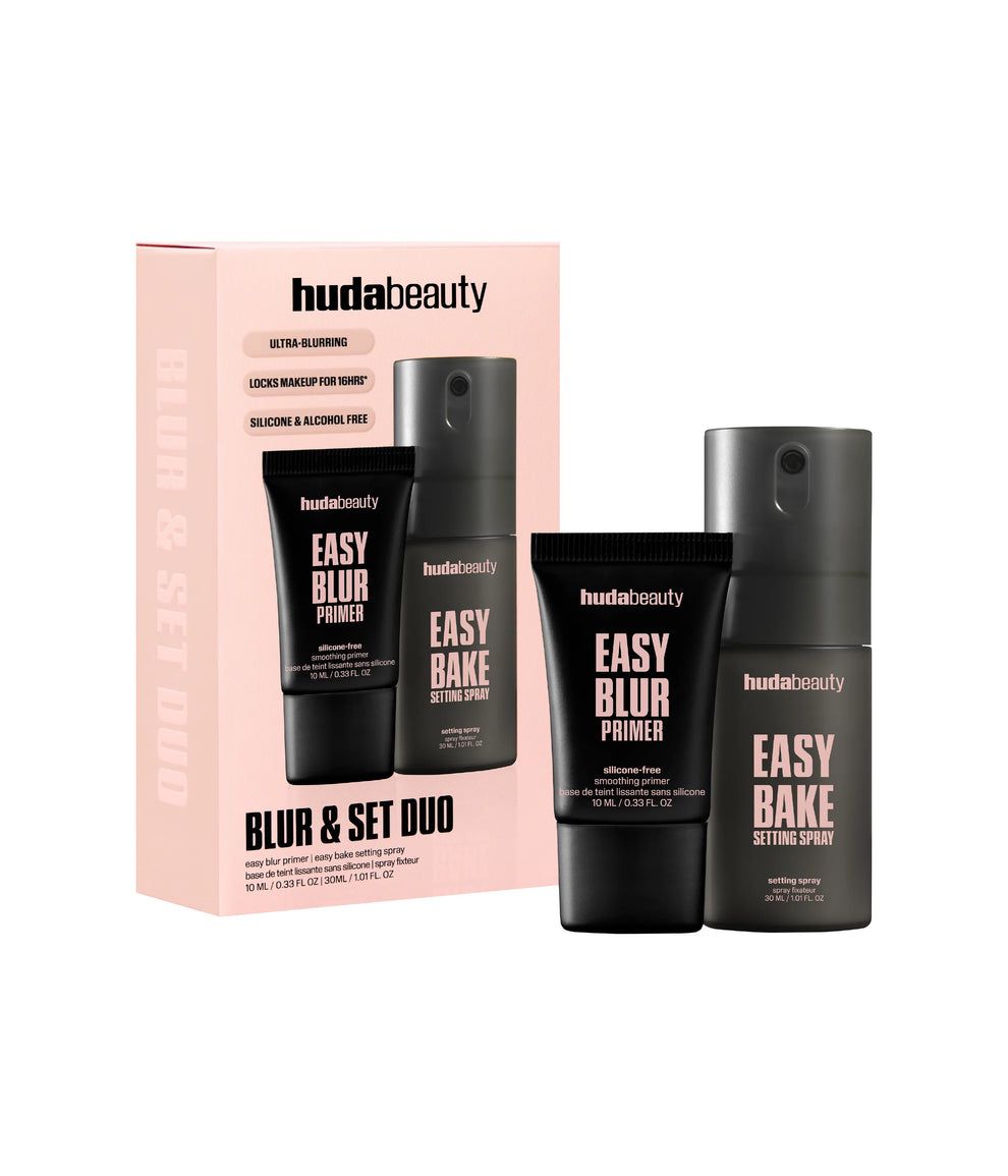 Huda beauty mini blur & set duo - سيت مثبت المكياج وبرايمر من هدى بيوتي