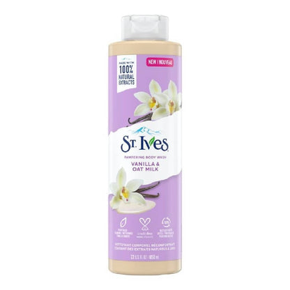 St.ives PAMPERING BODY WASH VANILLA & OAT MILK - غسول الجسم بفانيلا وحليب الشوفان