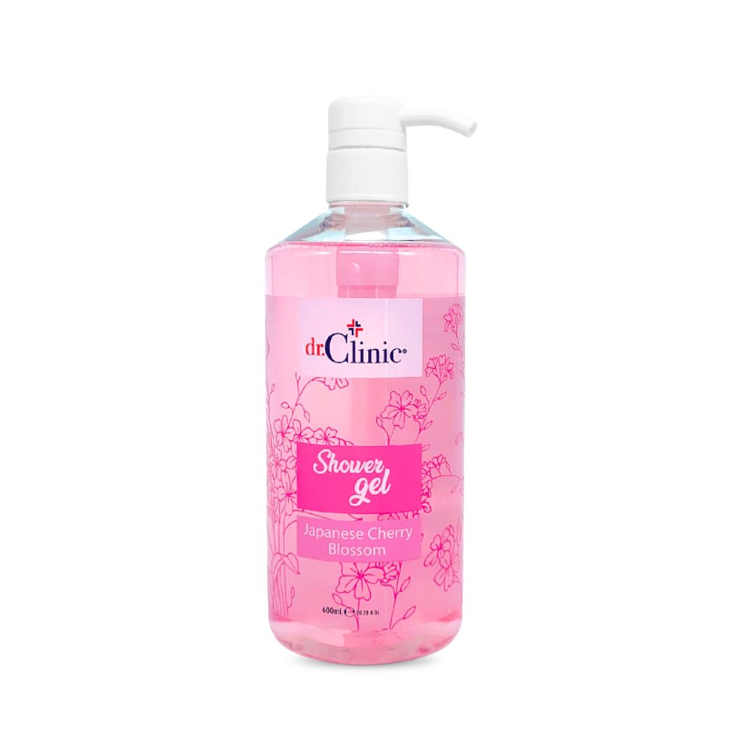 Dr.Clinic Shower Gel japanese cherry blossom 600ml -غسول جسم من دكتور كلنك الوردي