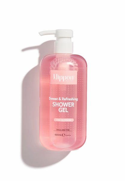Nippon Sweet & Refreshing Shower Gel Pink Blossom 600ml -غسول جسم من نيبون وردي