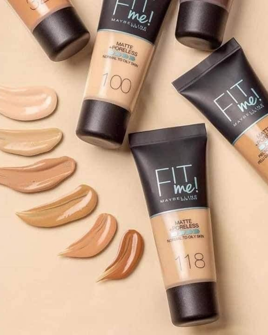 Fit me matte+poreless normal to oily foundation - كريم اساس فتمي