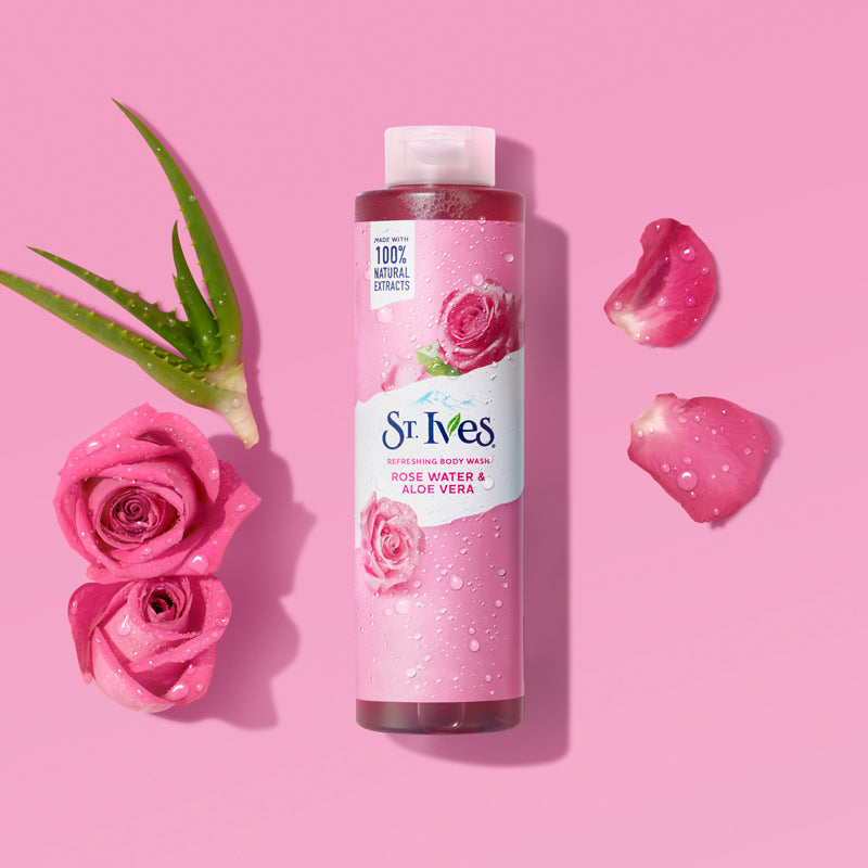 St.Ives REFRESHING BODY WASH ROSE WATER & ALOE VERA - غسول الجسم منعش بماء الورد