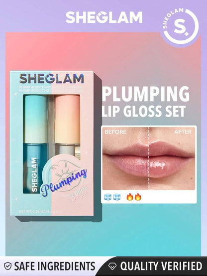 Sheglam plump addict hot & cold gloss duo سيت شيكلام ثنائي هوت اند كولد