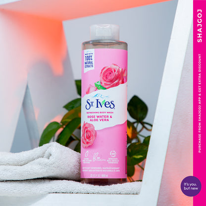 St.Ives REFRESHING BODY WASH ROSE WATER & ALOE VERA - غسول الجسم منعش بماء الورد