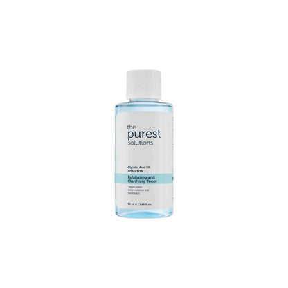 The purest solutions exfoliating and clarifying toner 50ml - تونر ذا بيورست سوليشن منظف ومزيل رؤوس سوداء حجم السفر