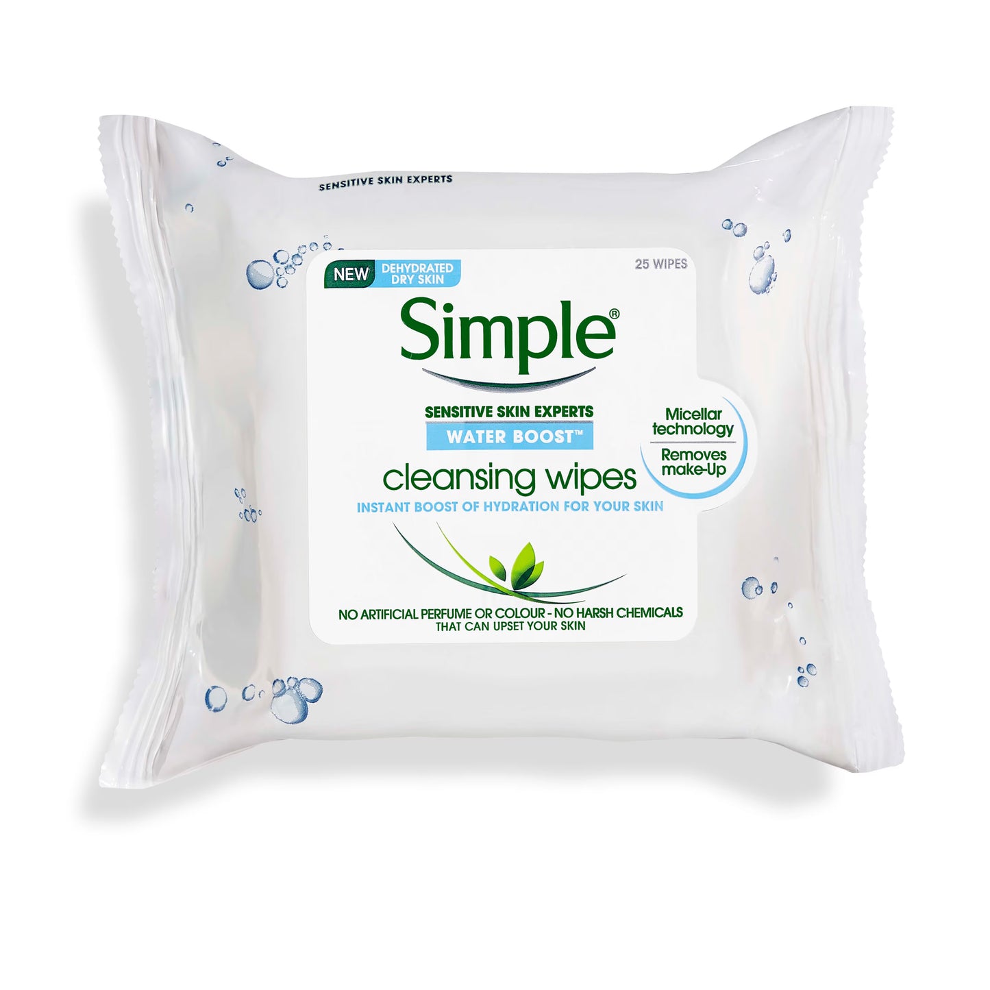 Simple hydrating cleansing wipes removes make-up for dry & sensitve skin - مناديل أزالة مكياج من سمبل