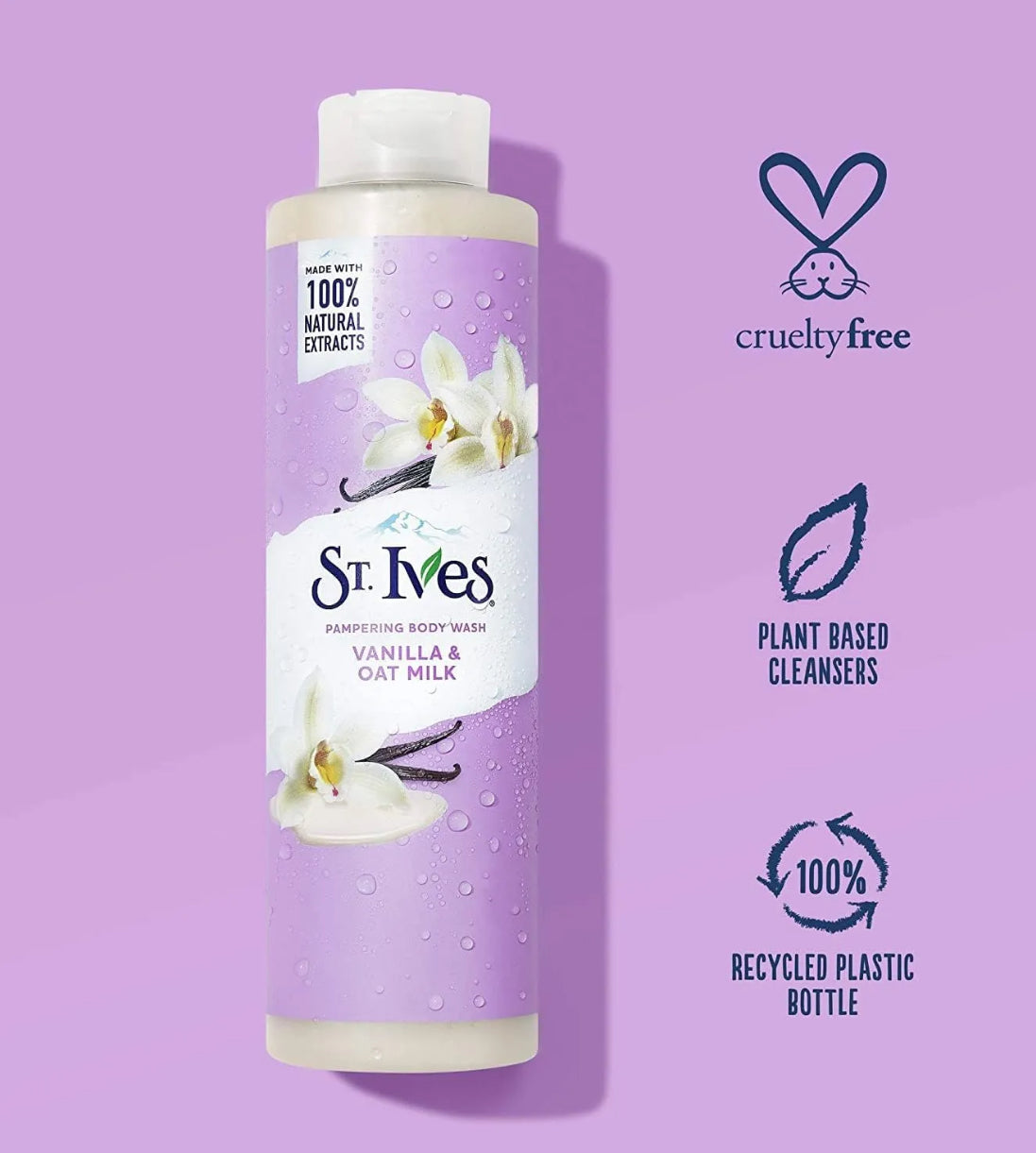St.ives PAMPERING BODY WASH VANILLA & OAT MILK - غسول الجسم بفانيلا وحليب الشوفان