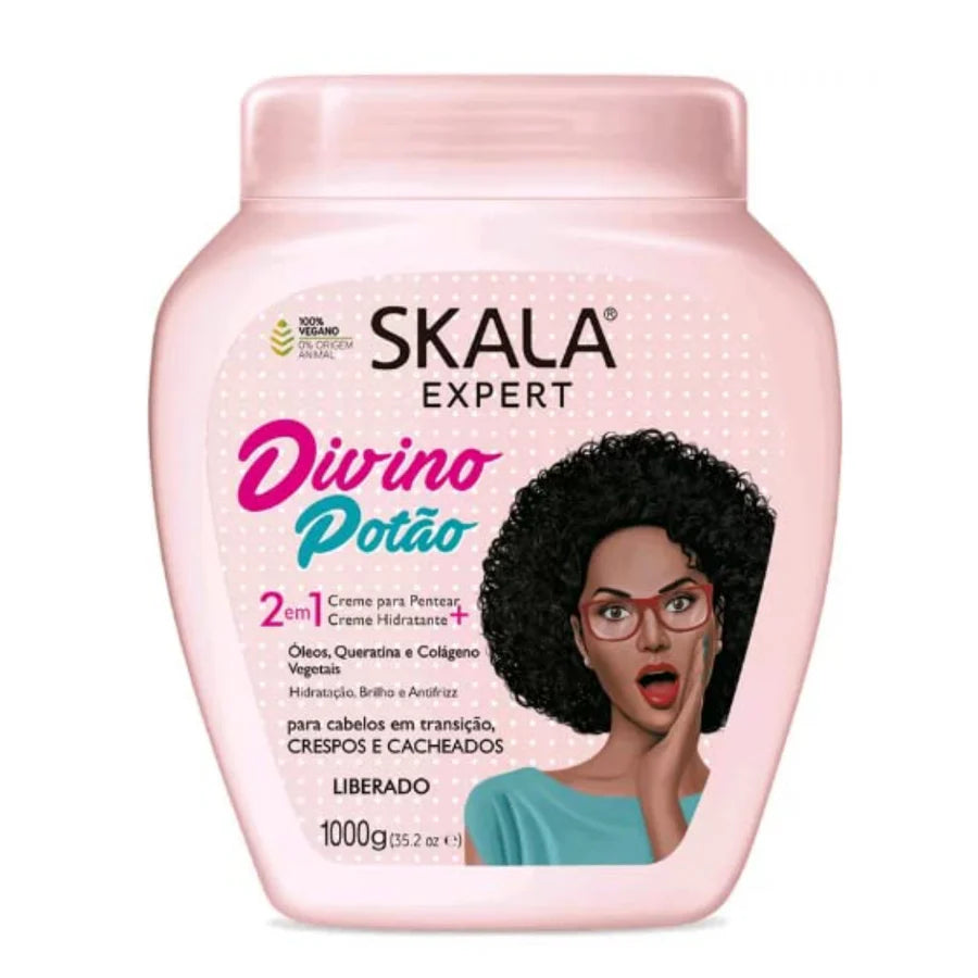 Skala expert divino potao 2em1 creme 1000g - كريم مرطب ومصفف الشعر الكيرلي من سكالا برازيلية