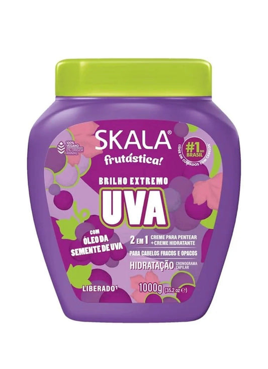 Skala frutastica! Brilho extremo uva 2em1 creme 1000g- ماسك الشعر المرطب للمعان فائق بالشعر الضعيف من سكالا برازيلية