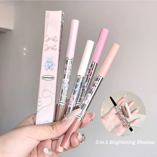 Cappuvini Cute Fun Park Double Head Eye Silkworm Pen-ايلاينر مزدوج
