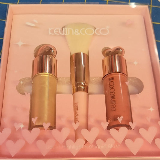 Keuin &coco liquid highlighter &liquid blush-سيت بلاش واضاءة