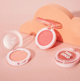 Pink coco touch up fine flash monochrome powder blusher-بلاشر مضغوط