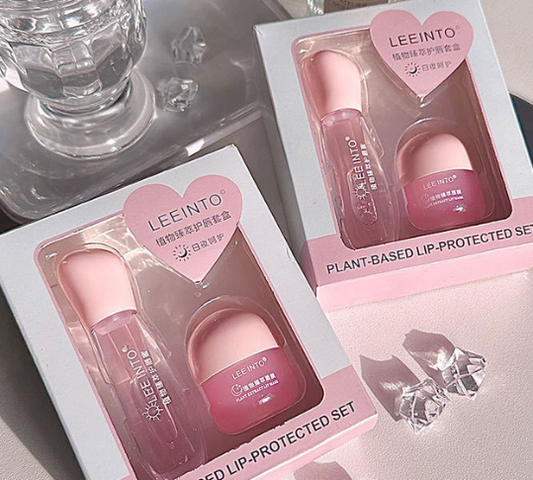 Leeinto plant based lip protected set-سيت ثنائي كلوس مرطب الشفاه
