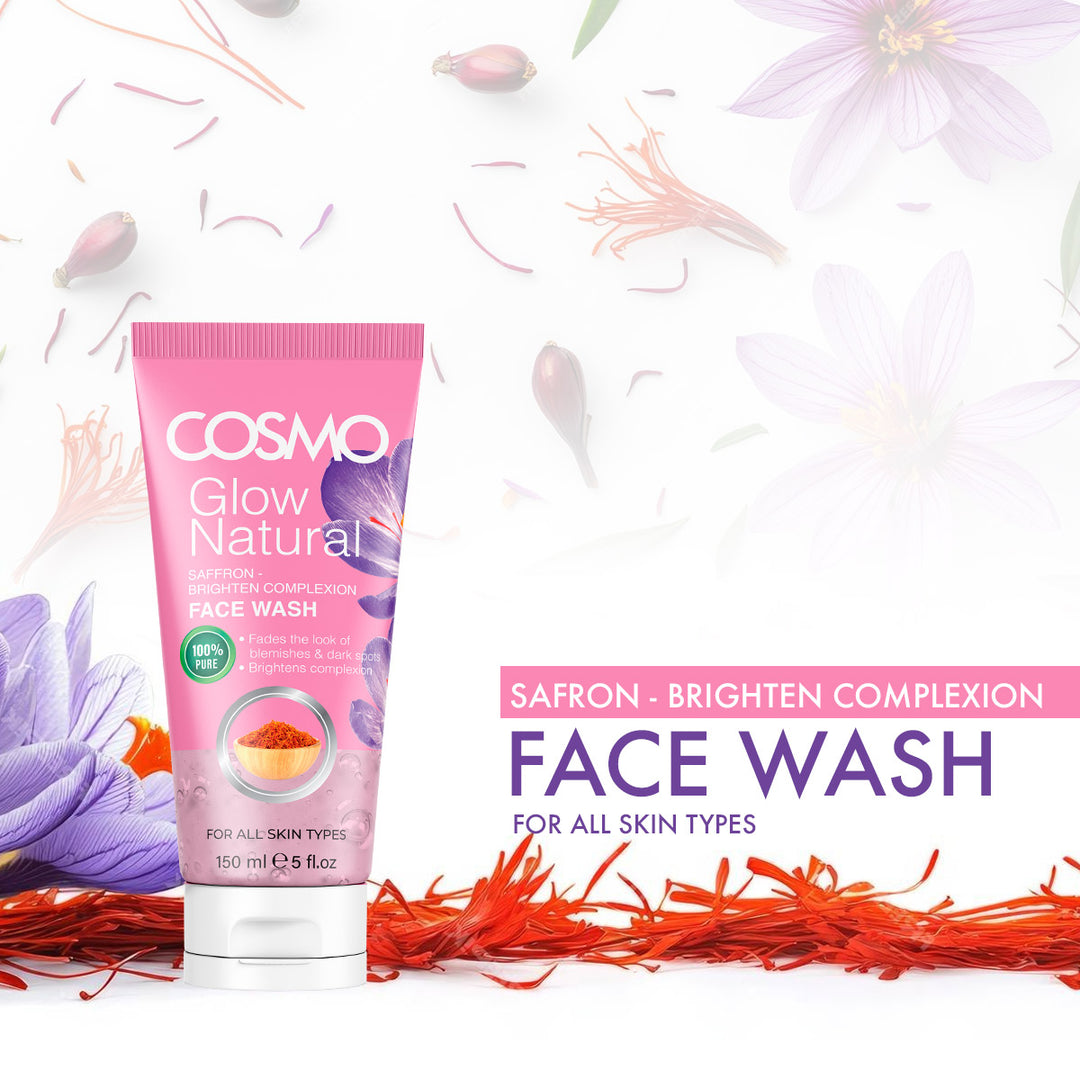 Cosmo Glow Natural Saffron Brighten Complexion Face Wash - غسول الوجه الطبيعي المضيء بخلاصة الزعفران