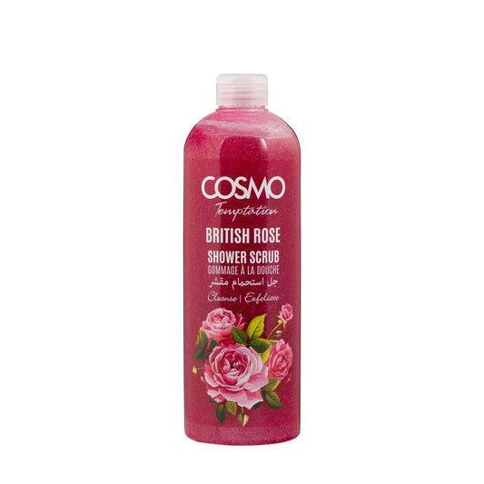 Cosmo Temptation British Rose Shower Scrub - مقشر الاستحمام برائحة الورد البريطاني المغري